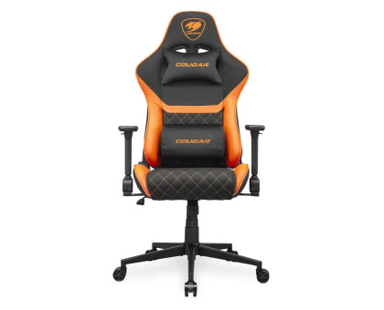 Крісло ігрове Cougar Armor One V2 F геймерське, текстильна тканина, сталевий каркас, чорний+помаранчевий