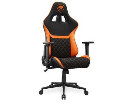 Крісло ігрове Cougar Armor One V2 F геймерське, текстильна тканина, сталевий каркас, чорний+помаранчевий