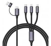 Зарядний кабель USB 4-в-1 Cablexpert CC-USB2S-ACM31-1.5M, A\C-тато-Lightning/Micro/Type-C, 1.5 м.