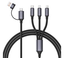 Зарядний кабель USB 4-в-1 Cablexpert CC-USB2S-ACM31-1.5M, A\C-тато-Lightning/Micro/Type-C, 1.5 м.