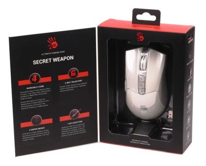 Миша ігрова бездротова A4-Tech Bloody R90 Plus (Greyish White), біла