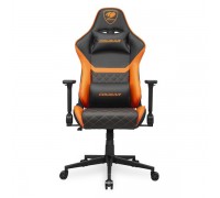 Кресло игровое Cougar Armor One V2 геймерское, дышащая экокожа, стальной каркас, черный+оранжевый