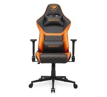Кресло игровое Cougar Armor One V2 геймерское, дышащая экокожа, стальной каркас, черный+оранжевый