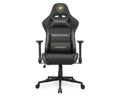 Крісло ігрове Cougar Armor One V2 Gold F,  геймерське, текстильна тканина, сталевий каркас, чорний