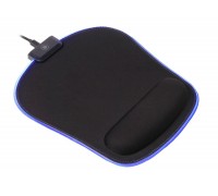 Коврик для мышки Maxxter MMP-LEDPAD-BK эргономичной, прорезиненный, с RGB-подсветкой