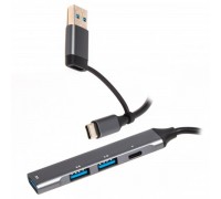 Хаб USB 3.0 Maxxter HU3C-4P1CN-01 Type-C на 4 порта, переходник Type-A, 1xUSB-A 3.0, 2xUSB-A 2.0, 1xUSB-C