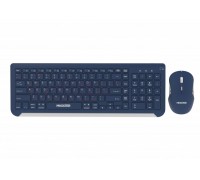 Комплект клавіатура+мишка Maxxter KMS-WCM-01BL-UA Бездротовий, з акумуляторами, безшумний, темно-синій