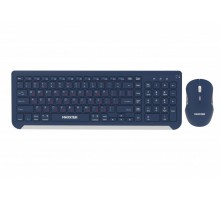 Комплект клавіатура+мишка Maxxter KMS-WCM-01BL-UA Бездротовий, з акумуляторами, безшумний, темно-синій