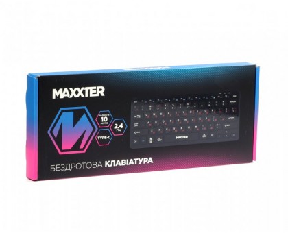 Клавіатура Maxxter KBW-C01B-UA бездротова міні-клавіатура, з акумулятором, безшумна, чорна