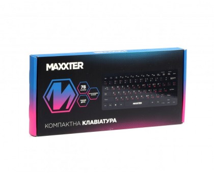 Клавіатура Maxxter KBM-C01B-UA дротова міні-клавіатура, вологозахищена, чорна