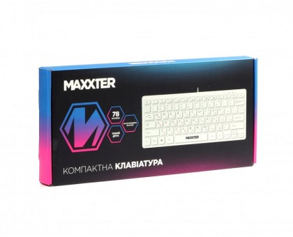 Клавіатура Maxxter KBM-C01W-UA дротова міні-клавіатура, вологозахищена, біла