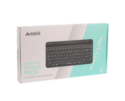 Клавіатура A4Tech FBK30 (Black) Fstyler бездротова (BT + 2.4 ГГц) , чорна