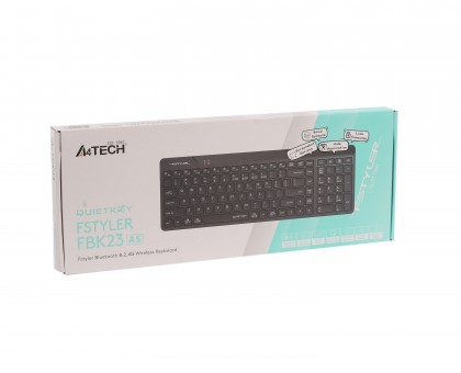 Клавіатура бездротова A4Tech FBK23 AS (Black) Fstyler (BT + 2.4 ГГц), quiet key, колір чорний