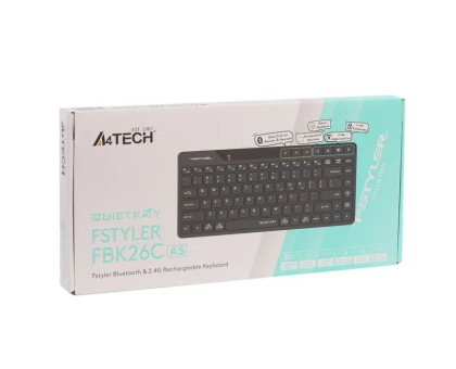 Клавиатура беспроводная A4Tech FBK26C AS (Black) (BT + 2.4 ГГц) Fstyler, с аккумулятором, quiet key, черный