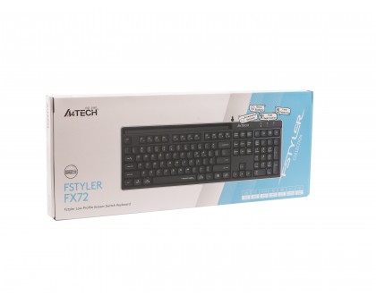 Клавіатура A4Tech FX72 (Black) з ножичним перемикачем Fstyler, USB, quiet typing, чорна