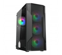 Корпус комп'ютерний Cougar Uniface MX110 RGB, Ігровий, 4*120mm RGB вентилятори передвстановлені, Mini ITX / Micro ATX / ATX, скляне вікно, чорний