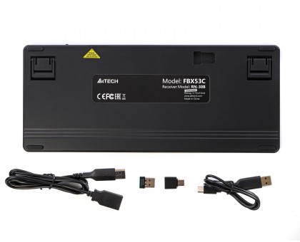 Клавиатура беспроводная A4Tech FBX53C (Black), Fstyler, ножничные переключатели, Bluetooth / 2.4 ГГц, с аккумулятором, черная Клавиатура беспроводная A4Tech FBX53C (Black), Fstyler, ножничные переключатели, Bluetooth / 2.4 ГГц, с аккумулятором, черная