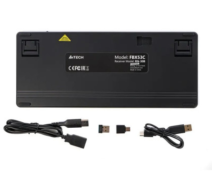 Клавіатура бездротовa A4Tech FBX53C (Black), Fstyler, ножничні перемикачі, Bluetooth / 2.4 ГГц, з акумулятором, чорна