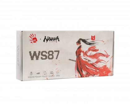 Механическая игровая беспроводная клавиатура Bloody WS87 (Naraka), USB, RGB подсветка, BLMS Red Plus Switch Механическая игровая беспроводная клавиатура Bloody WS87 (Naraka), USB, RGB подсветка, BLMS Red Plus Switch