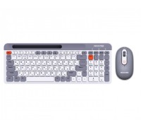 Комплект клавиатура+мышка Maxxter KMS-WCM-03G-UA беспроводной, ножничный механизм, белый с серым