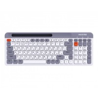 Беспроводная клавиатура Maxxter KBW-02G-UA, ножничный механизм, серая с белым