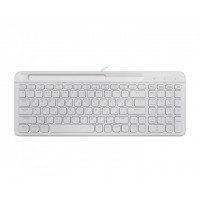 Проводная клавиатура Maxxter KB-01W-UA, ножничный механизм, белая