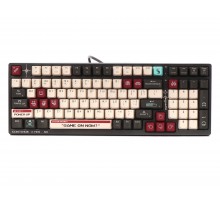 Механическая игровая клавиатура A4Tech Bloody S98 (Pixels Red), USB, подсветка, BLMS Red Plus Switch, серо-белая