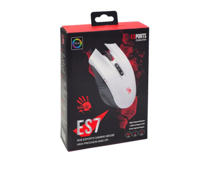 Миша ігрова A4Tech ES7 (Panda White), чорно-біла