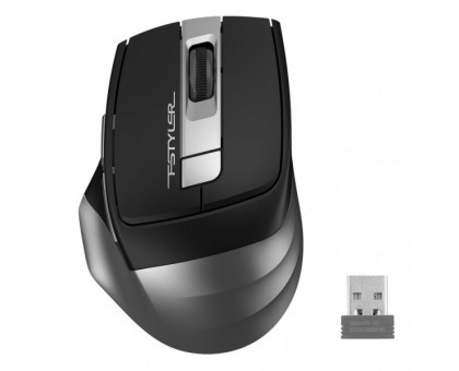 Миша бездротова безшумна A4Tech Fstyler FG35S (Grey), USB, колір чорний+сірий