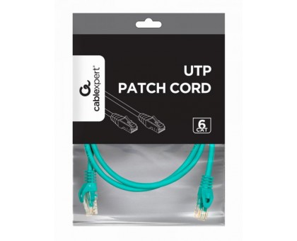 Патч корд Cablexpert PP6U-0.5M/G, UTP, категорія. 6, литий,  50u" штекер із фіксатором, 0,5 м,  зеленій