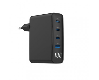 Мережевий зарядний пристрій Gembird TA-UC-PDQC100LCD-01-BK 100W