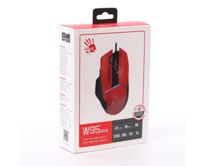 Миша ігрова Bloody W95 Ultra, колір червоно-чорний