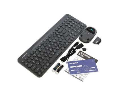 Комплект бездротовий, клавіатура з мишою, A4Tech Fstyler FG3300 Air2 (Grey), сірий колір