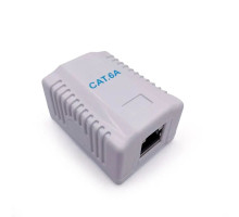 Розетка Cablexpert NCAC-1F6A-01, однопортовая с экраном RJ-45, 6A cat, наружная