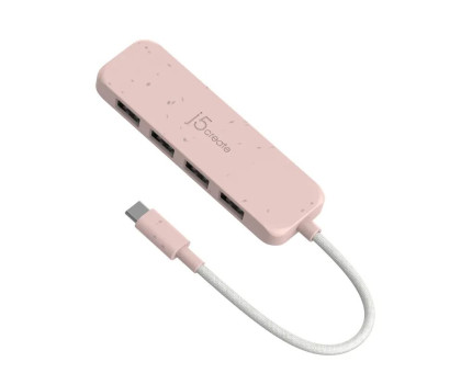 Хаб J5create JCH341ER-N USB-C на 4 USB-A, Червоний