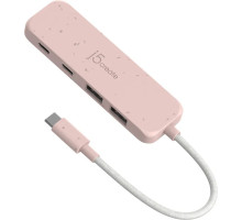 Хаб J5create JCH342ER-N Type-C на 2 USB-A/2 USB-C, червоний