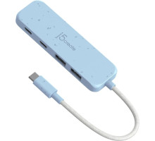 Хаб J5create JCH342EC-N USB-C на 2 USB-A/2 USB-C, блакитний