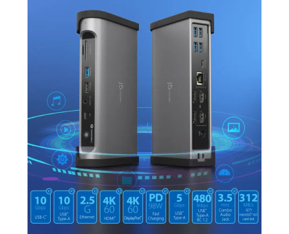 Док станція J5create JTD568-EN, Type-C 15-в-1