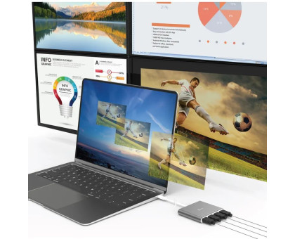 Багатопортовий мультиадаптер J5create JCA366-N USB-C на 4xHDMI