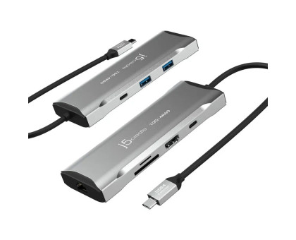 Багатопортовий мультиадаптер J5create JCD393-N, USB-C 10Gbps, 7-в-1 (хаб/HDMI/PD/картридер), сірий