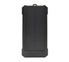 Портативное зарядное устройство (павербанк) Gembird PB10-SOLAR-1, 10000 мА (QC 18W+PD 20W), солнечная панель, черный