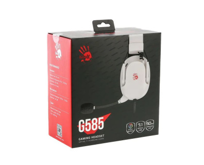 Гарнітура ігрова Bloody G585 (White) з підсвічуванням, USB, колір білий