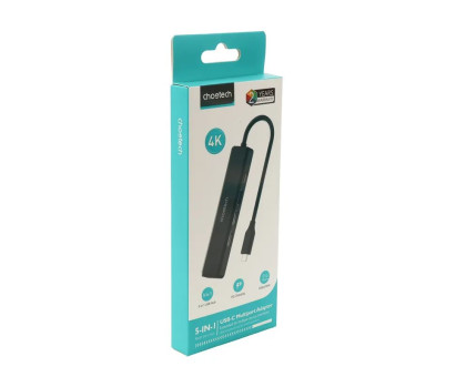 Адаптер Choetech HUB-M80-BK, USB Type-C 5-в-1