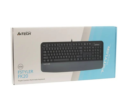 Клавіатура дротова A4Tech Fstyler FK20, USB, колір темно-сірий