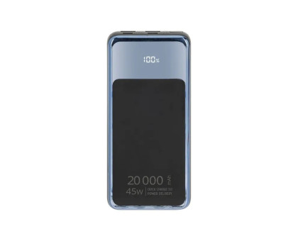 Портативний зарядний пристрій (павербанк) RIVACASE RIVAPOWER VA1075 (Black), 20000 mA, QC/PD 45W, з LCD, чорний