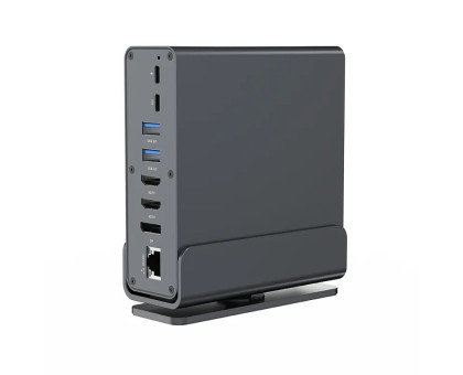 Док-станция (мультиадаптер) Cablexpert A-CF-COMBO15-01 USB-C 15-в-1 (USB-хаб + HDMI/DP/PD/кардридер/LAN/3,5-мм аудио), серый