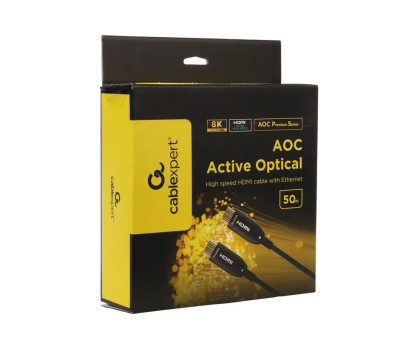 Кабель Cablexpert CCBP-HDMI8K-AOC-50M-EU, оптичний (AOC) HDMI V.2.1, 8К 60Гц/4К 144Гц, позолочені конектори, 50 м