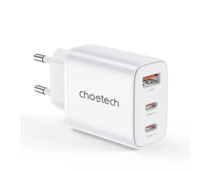 Мережевий зарядний пристрій Choetech PD3046-EU-WH, USB-A/USB-С
