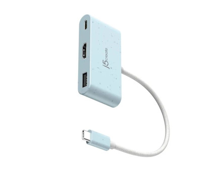 Багатопортовий мультиадаптер J5create JCA379EC-N, USB Type-C 3-в-1 блакитний