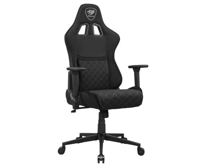 Крісло ігрове Armor One V2 Black F, текстильна тканина, сталевий каркас, чорний
